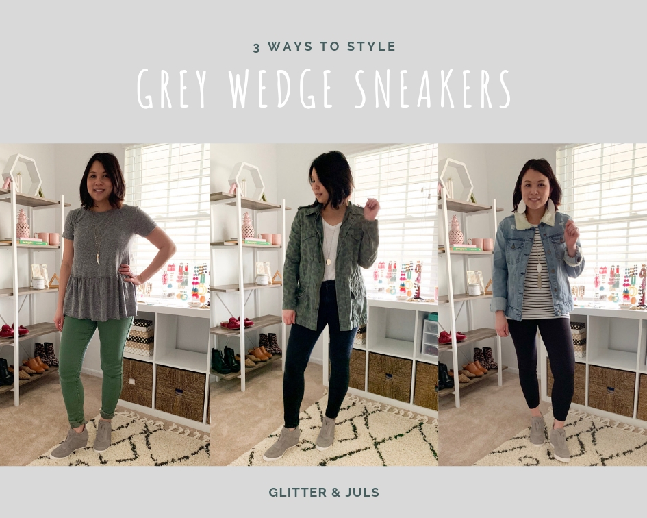 Gray sales sneaker wedges